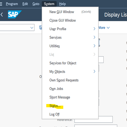 SAP S4 HANA System Status Debugging mode