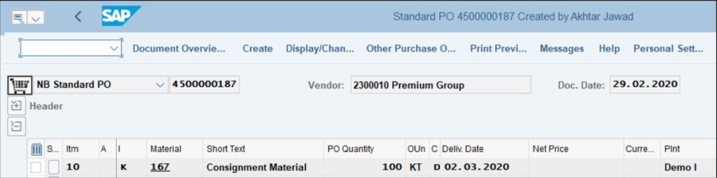 consignment-material-document-in-sap