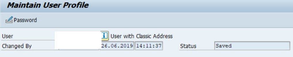 User with Classic Address sap