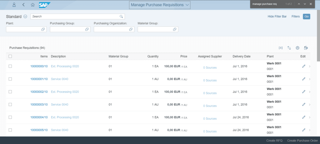 process purchase requisitions sap s4/hana 2022