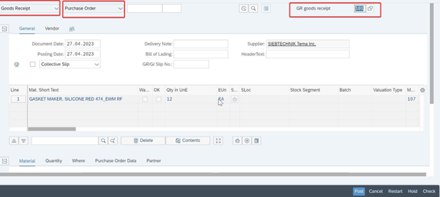 sap movement type account assignment